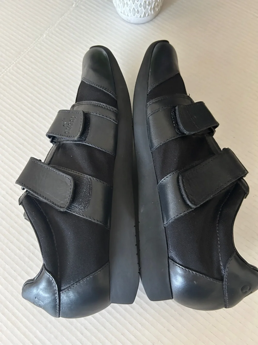 Gucci Black Leather & Textile Velcro Slip-On Sneakers - Picture 10 of 13